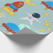 Space Astronaut Planet Cadeaupapier (Hoek)