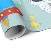 Space Astronaut Planet Cadeaupapier (Rol Hoek)