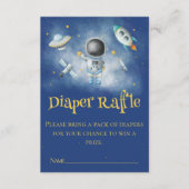 Space Astronaut Rockets Diaper Raffle Baby shower Informatiekaartje (Voorkant)