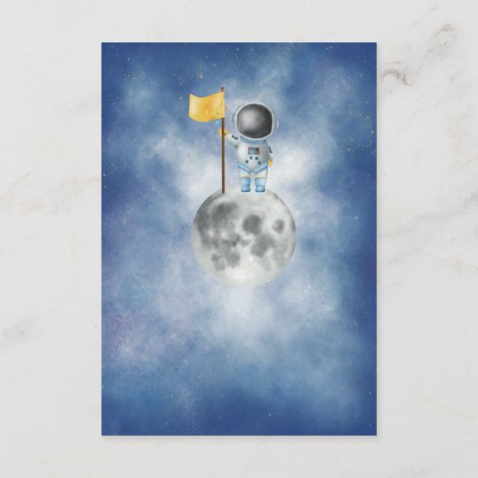 Space Astronaut Rockets Diaper Raffle Baby shower Informatiekaartje (Achterkant)