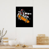 Space Astronaut Skateboarden Cosmic Poster (Keuken)