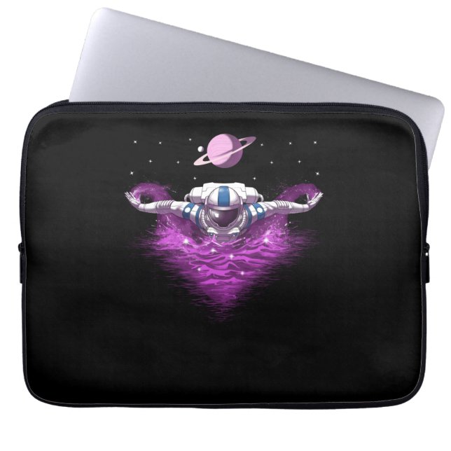 Space Astronaut Swimmer Laptop Sleeve (Voorkant)