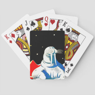 Space Astronaut Walrus Pokerkaarten