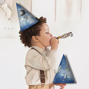 Space baby Astronaut Boy raketten met ster Birthda Feesthoedjes