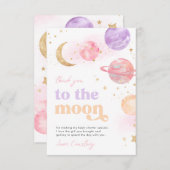 Space Baby shower bedankkaart (Voorkant / Achterkant)