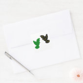 Space Bird & Green Bird Vierkante Sticker (Envelop)