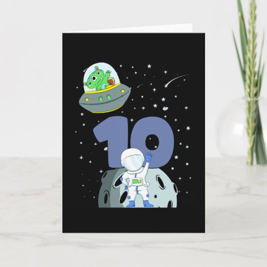 SPACE BIRTHDAY 10 10th Birthday Boy Astronaut Kaart (Voorkant)