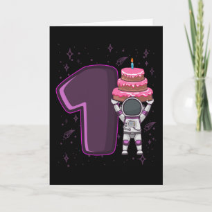 SPACE BIRTHDAY 1 1st Birthday Toddler Astronaut Kaart