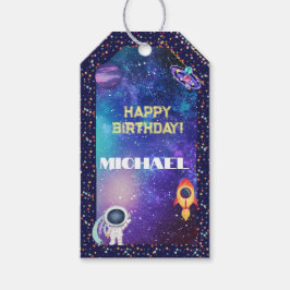 Space Birthday Cadeaulabel