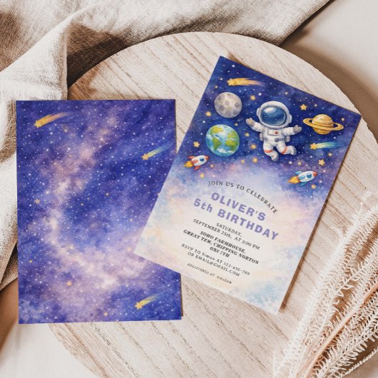Space Birthday Galaxy Boy Invitation