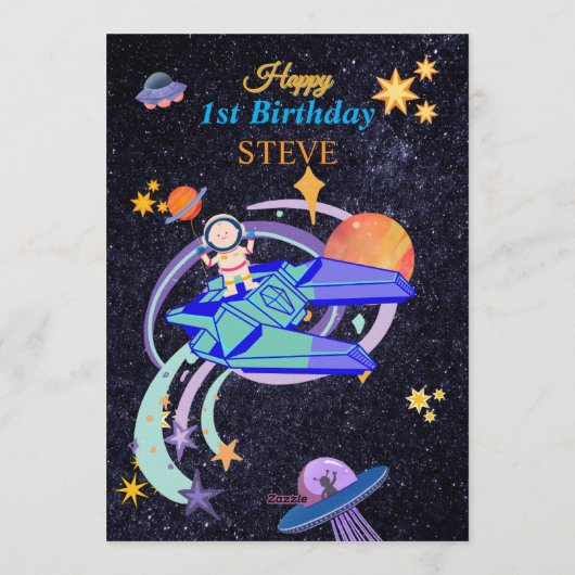 Space Birthday Invitation Card | Any Kid's Age (Dos)