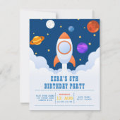Space Birthday Party Invitation (Voorkant)
