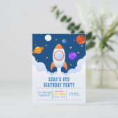 Space Birthday Party Invitation (Staand voorkant)