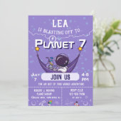 Space Birthday Party Invitation (Debout devant)