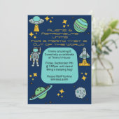 Space Birthday Party Invitation Kaart (Staand voorkant)