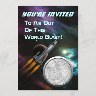 Space Birthday Party Kaart