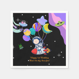 Space Birthday Party Napkin | Galaxy Theme Decor Servet