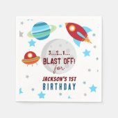 Space Blast Off 1e verjaardag Servet (Voorkant)