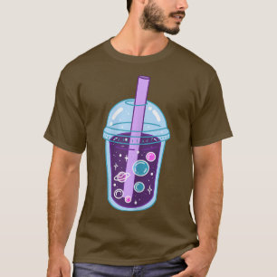 Space Boba Tea Bubble Tea Anime Japanse Kawaii Cu T-shirt