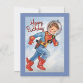 Space Boy Birthday Holiday Kaart (Voorkant)