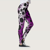 Space Bubble Spots - Wit/Paars Leggings (Rechts)