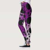 Space Bubble Spots - Wit/Paars Leggings (Links)