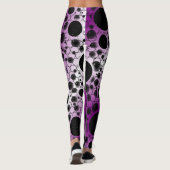Space Bubble Spots - Wit/Paars Leggings (Achterkant)