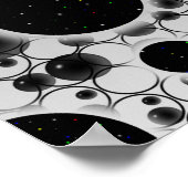Space Bubble Spots - Wit/Zilver Poster (Hoek)