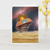 Space Buggy Folded Wenskaart Kaart (Gele Bloem)