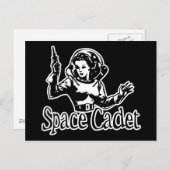 Space Cadet Black & White Briefkaart (Voorkant / Achterkant)
