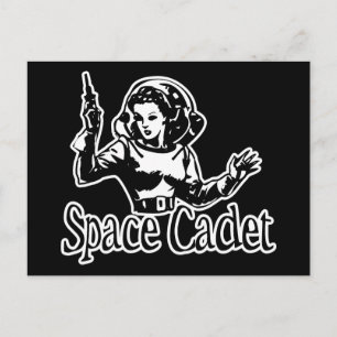 Space Cadet Black & White Briefkaart