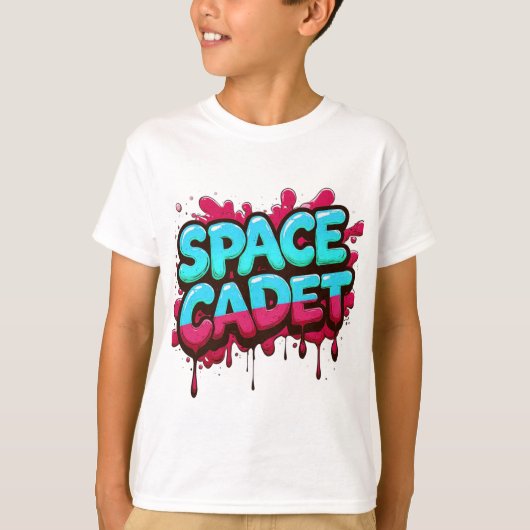 Space Cadet Graffiti Typography T-shirt (Voorkant)