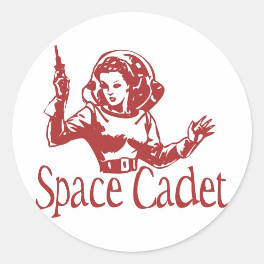 Space Cadet Red Ronde Sticker (Voorkant)