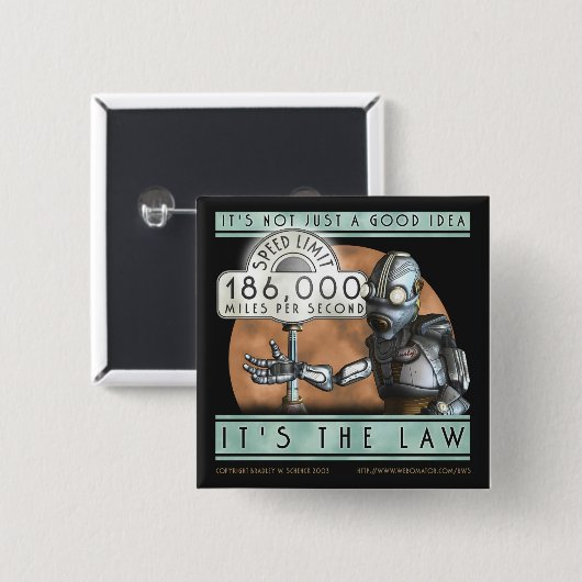 Space Cadet Square Button (Voorkant /achterkant)