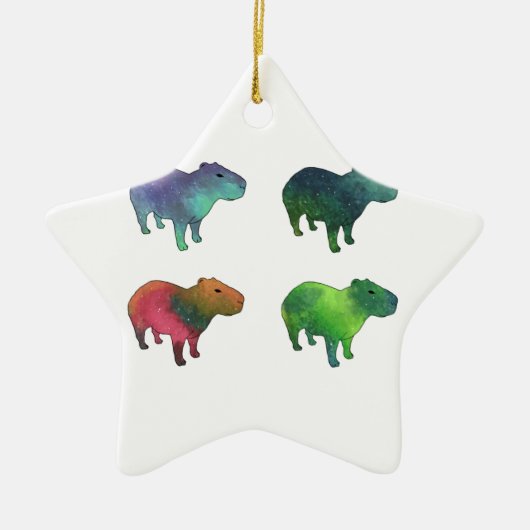 Space Capybaras Keramisch Ornament (Voorkant)