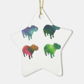 Space Capybaras Keramisch Ornament (Links)