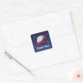Space cartoon dank u stickers met leuke alien (Envelop)