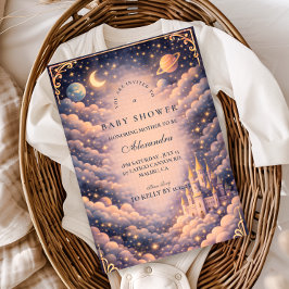 Space Castle Baby Shower Kaart