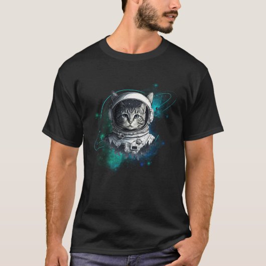 Space Cat Astronaut T-shirt (Voorkant)