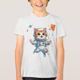 Space Cat Astronaut T-Shirt – Funny Cosmic Kitty 