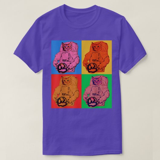 Space Cat Astronauts In Space Suits Retro Pop Art  T-shirt (Design voorkant)