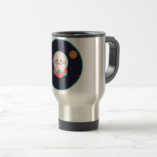 Space Cat Coffee Mug - Cosmic Kitty Astronaut Cup (Devant droit)