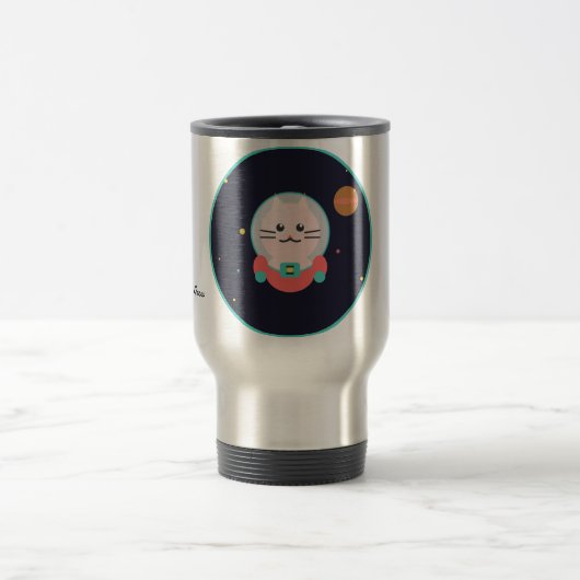Space Cat Coffee Mug - Cosmic Kitty Astronaut Cup (Centre)