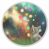 Space Cat dans le Sticker en Vinyle Jardin (Devant)