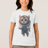 Space Cat explorer children's Tri-Blend Shirt (Voorkant)