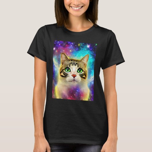 Space Cat Kitty Kitten In Cat Style 10 T-shirt (Voorkant)