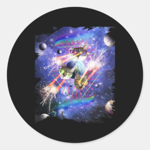 Space Cat Laser Oog Kittens Katten Met Lasers Glas Ronde Sticker
