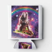 Space Cat Llama Sloth Riding Blikjeskoeler (Achterkant)