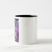 Space Cat Llama Sloth Riding Taco Tweekleurige Koffiemok (Center)