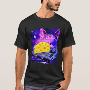 Space Cat Remix DJ cheese Remix voor kattensterren T-shirt
